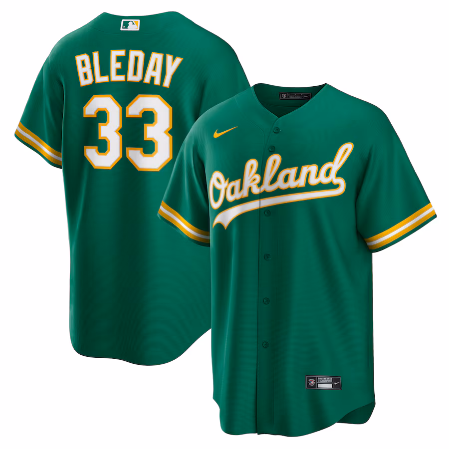 Men's Oakland Athletics JJ Bleday Nike Kelly Green Alternate Replica Jersey - Jersey
