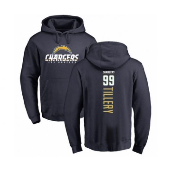 Football Los Angeles Chargers #99 Jerry Tillery Navy Blue Backer Pullover Hoodie - Jersey