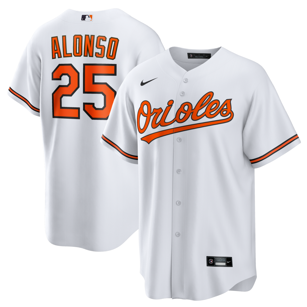 Men's  Baltimore Orioles Pete Alonso Nike White Home Replica Jersey - Jersey