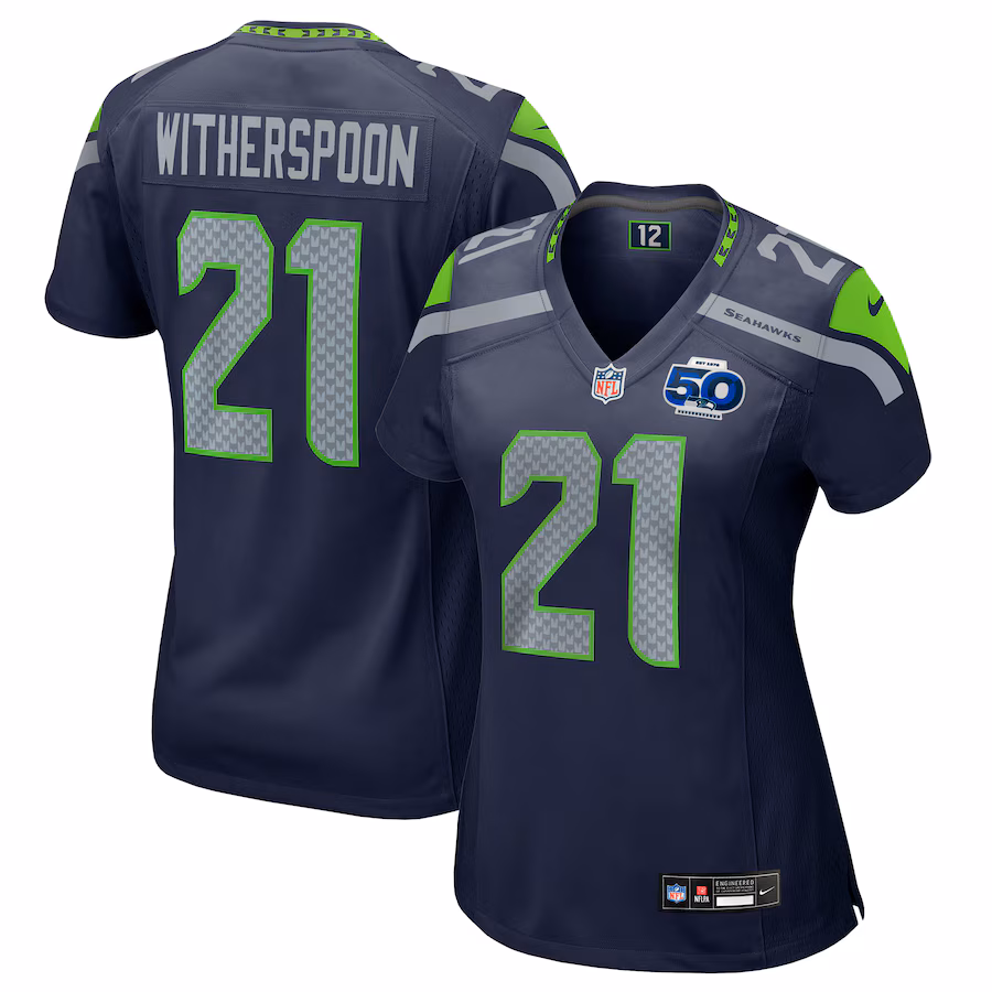 Women's Seattle Seahawks Devon Witherspoon Nike College Navy Team 50th Season Game Jersey - Jersey