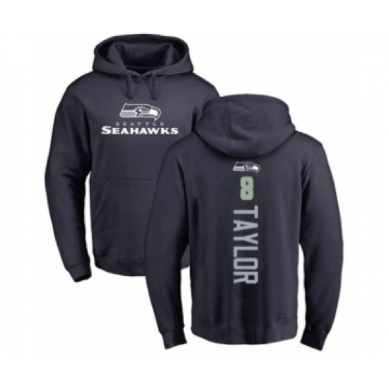 Football Seattle Seahawks #8 Jamar Taylor Navy Blue Backer Pullover Hoodie - Jersey