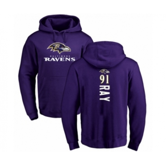 Football Baltimore Ravens #91 Shane Ray Purple Backer Pullover Hoodie - Jersey