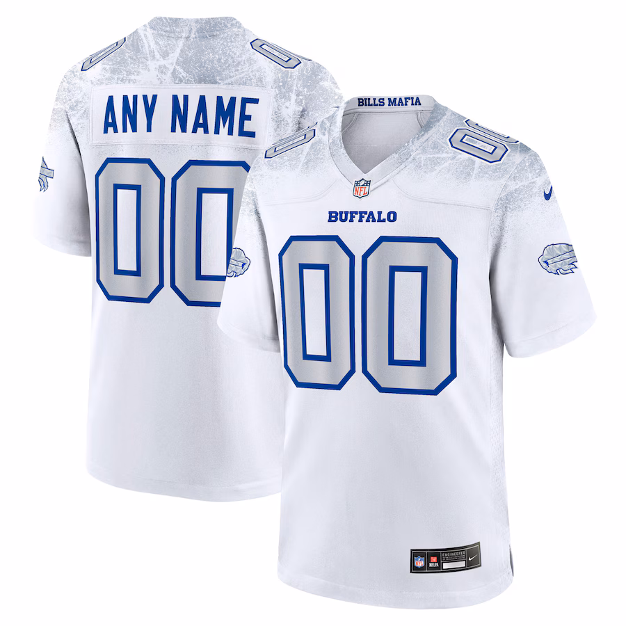 Men's Buffalo Bills Nike White 2025 Rivalries Collection Custom Game Jersey - Jersey