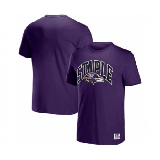 Men's Baltimore Ravens x Staple Purple Logo Lockup T-Shirt - Jersey