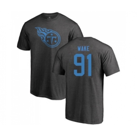 Football Tennessee Titans #91 Cameron Wake Ash One Color T-Shirt - Jersey