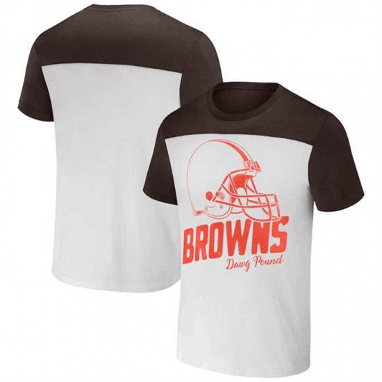 Men's Cleveland Browns Cream Brown X Darius Rucker Collection Colorblocked T Shirt - Jersey