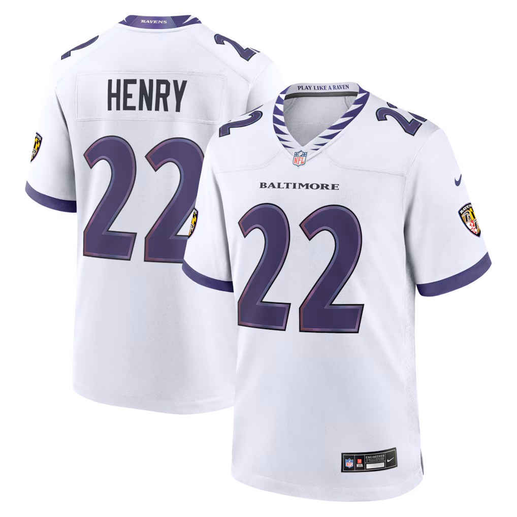 Men's Baltimore Ravens Derrick Henry Nike White Team Vapor F.U.S.E. Stitched Limited Jersey - Jersey