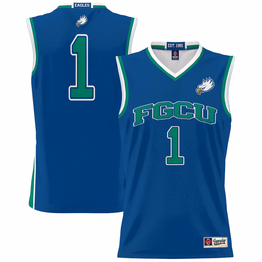 Men's GameDay Greats Blue #1 Florida Gulf Coast Eagles Lightweight Basketball Jersey - Jersey