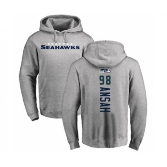 Football Seattle Seahawks #98 Ezekiel Ansah Ash Backer Pullover Hoodie - Jersey