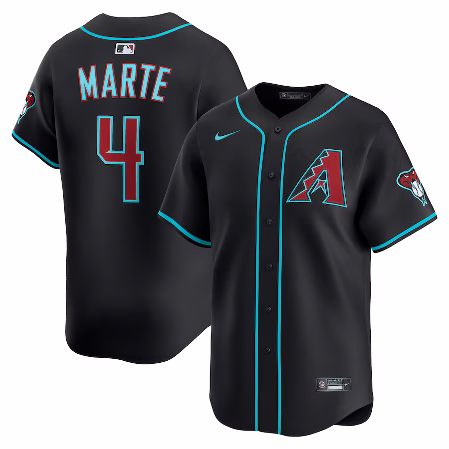 Men's Arizona Diamondbacks Ketel Marte Nike Black Alternate Limited Jersey - Jersey