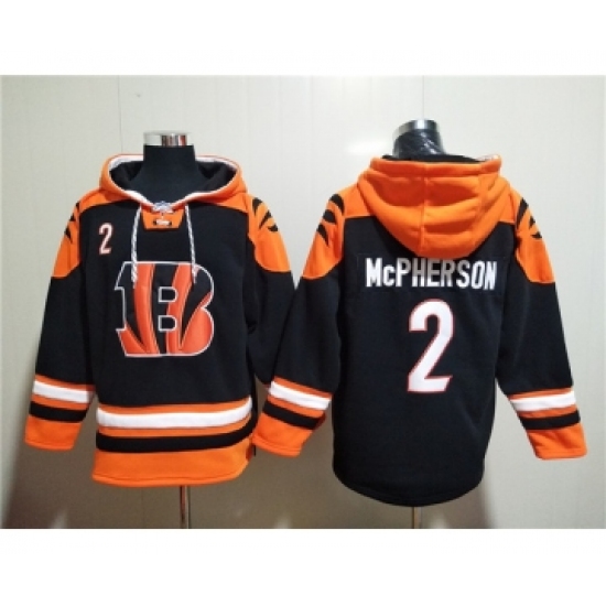Men's Cincinnati Bengals #2 Evan McPherson Orange Black Ageless Must-Have Lace-Up Pullover Hoodie - Jersey