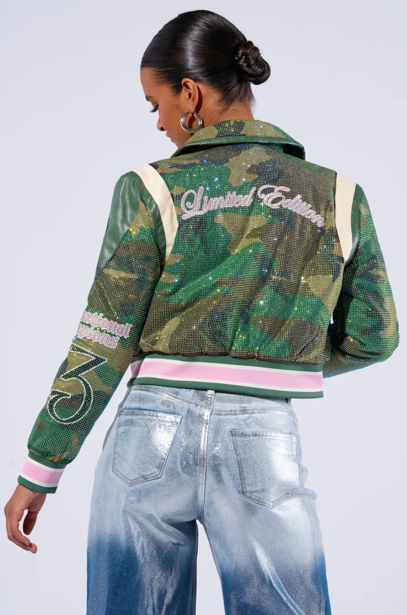 RUN FOR YOUR MONEY EMBELLISHED BOMBER - Akira Wear