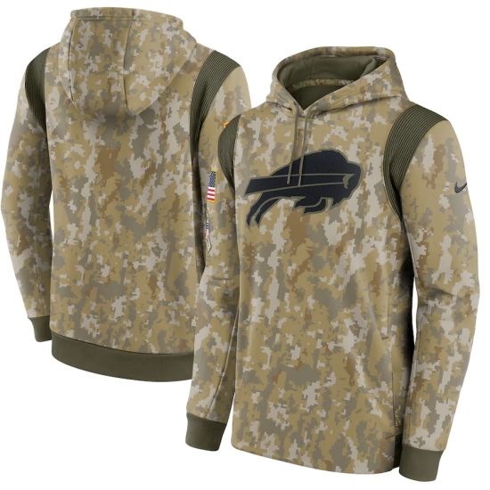 Men's Buffalo Bills Nike Camo 2021 Salute To Service Therma Performance Pullover Hoodie - Jersey