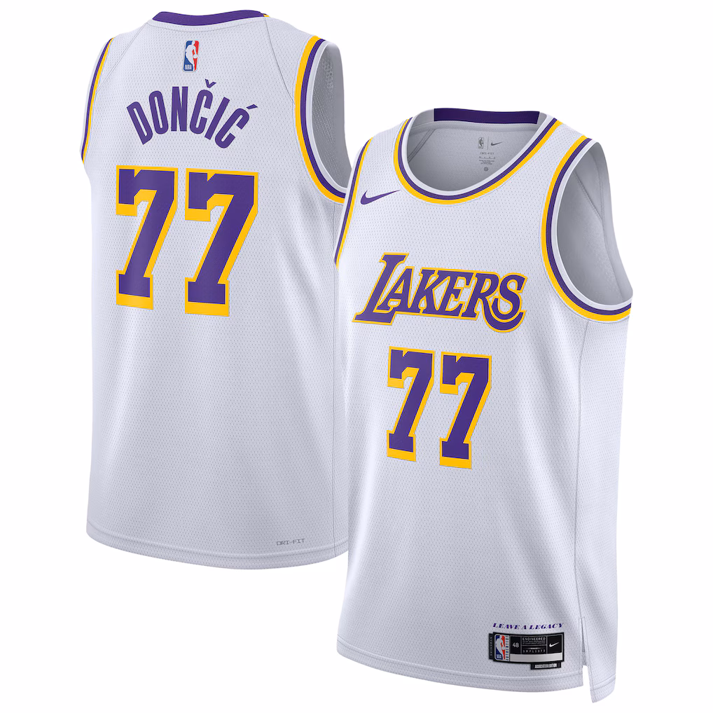 Unisex Los Angeles Lakers Luka Dončić Nike White Swingman Jersey - Association Edition - Jersey