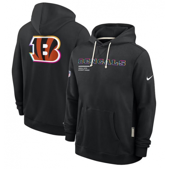 Men's Cincinnati Bengals Black 2025 Crucial Catch Dri-FIT Hoodie - Jersey