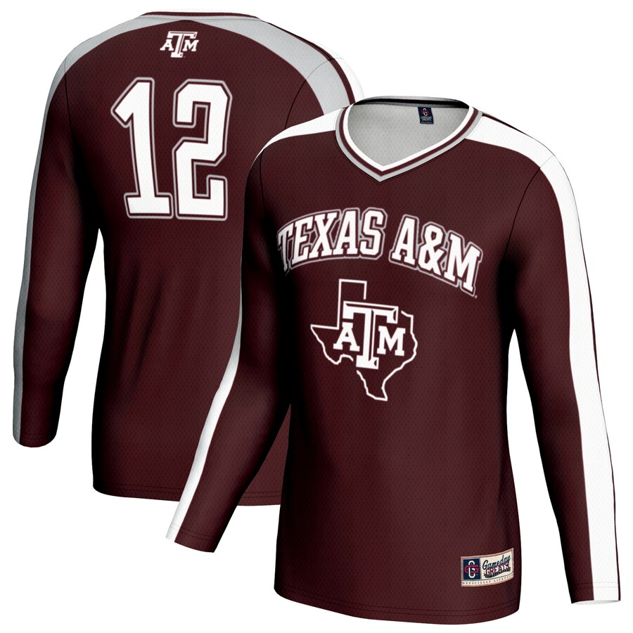 Unisex GameDay Greats Maroon Texas A&M Aggies #12 Lightweight Volleyball Fashion Jersey - Jersey
