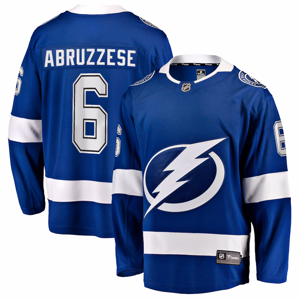 Men's Tampa Bay Lightning Nick Abruzzese Fanatics Blue Home Breakaway Jersey - Jersey