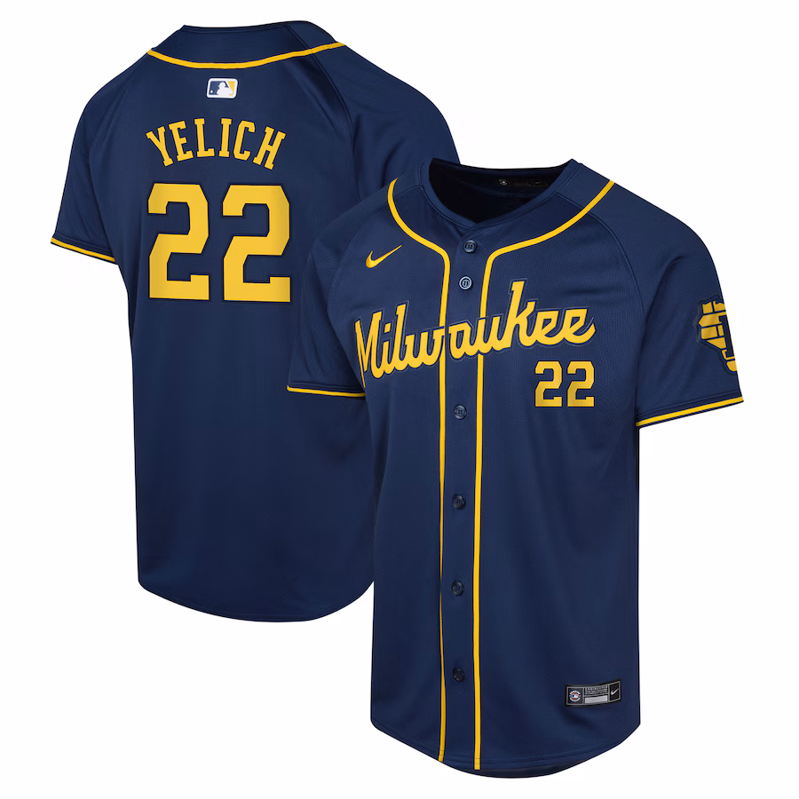 Youth Milwaukee Brewers Christian Yelich Nike Navy Alternate Limited Player Jersey - Jersey