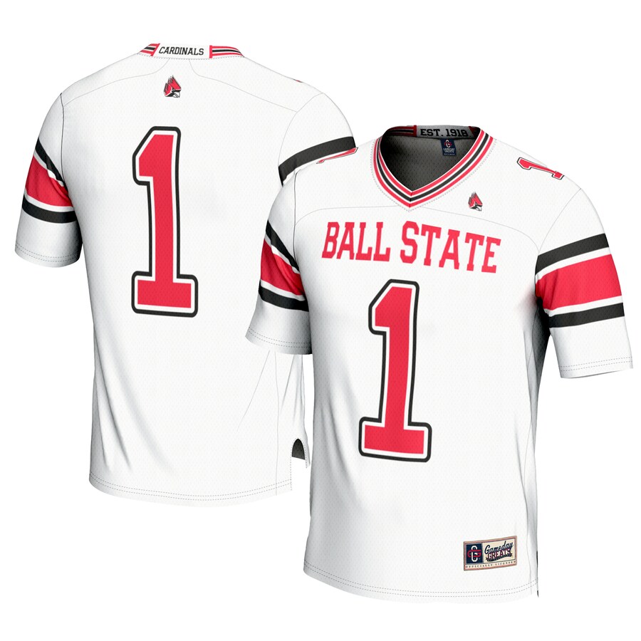 Youth GameDay Greats #1 White Ball State Cardinals Football Jersey - Jersey