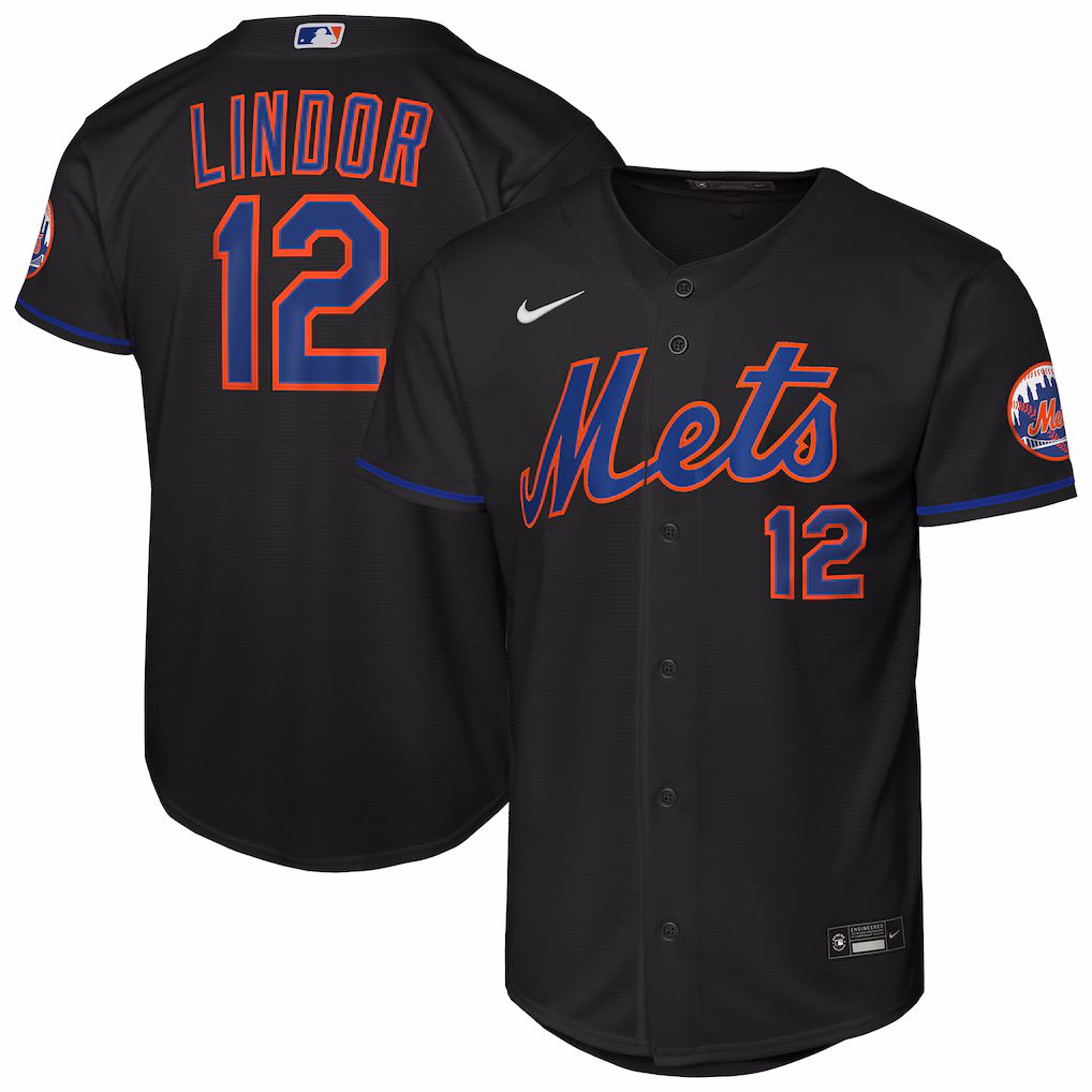 Youth New York Mets Francisco Lindor Nike Black Alternate Stadium Player Jersey - Jersey