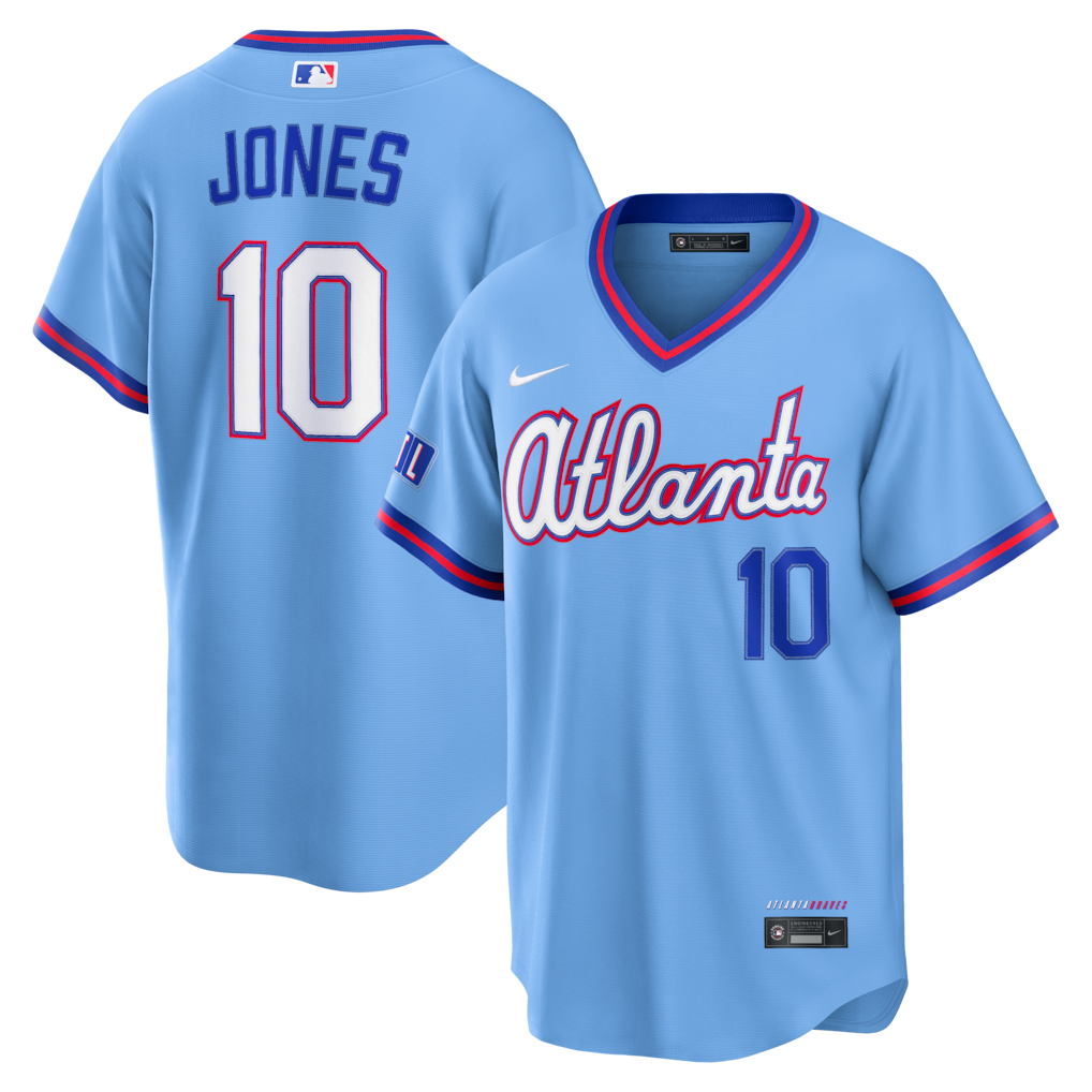 Men's Atlanta Braves Chipper Jones Nike Powder Blue 2026 City Connect Stadium Jersey - Jersey