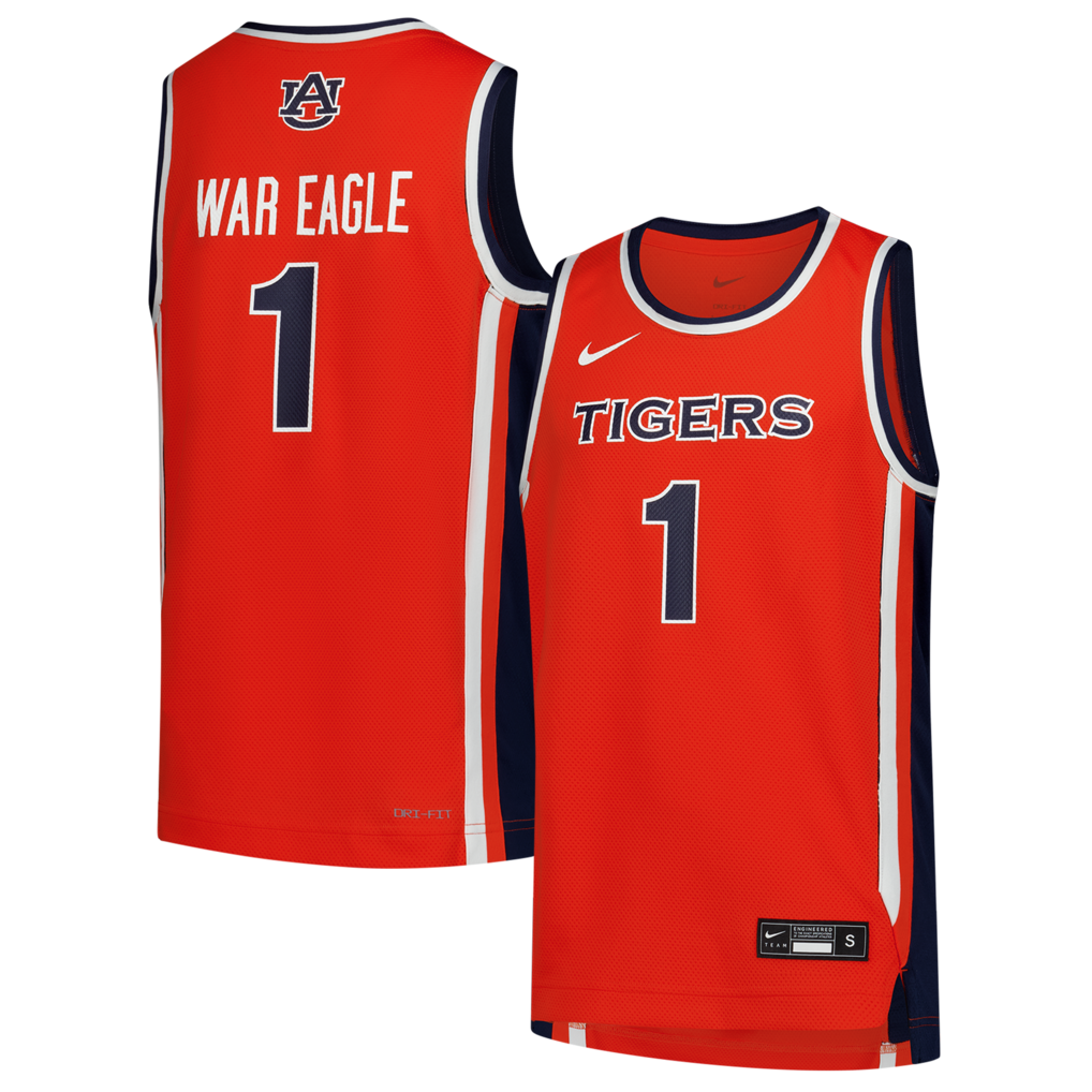 Youth Nike #1 Orange Auburn Tigers Replica Basketball Jersey - Jersey