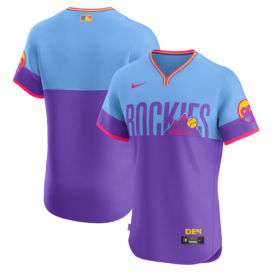 Men's Colorado Rockies Nike Purple 2025 City Connect Elite Jersey - Jersey