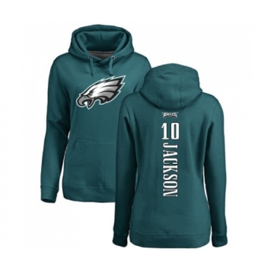 Women's Philadelphia Eagles #10 DeSean Jackson Green Backer Pullover Hoodie - Jersey