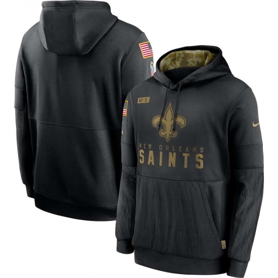 Men's NFL New Orleans Saints 2020 Salute To Service Black Pullover Hoodie - Jersey