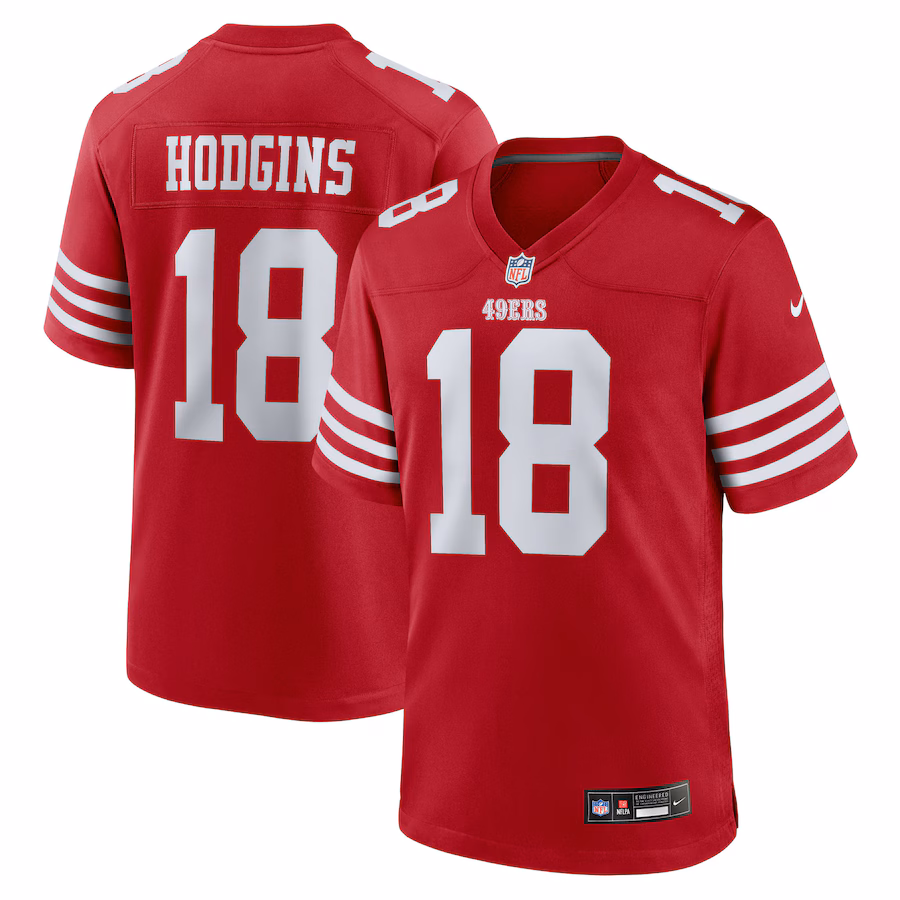 Men's San Francisco 49ers Isaiah Hodgins Nike Scarlet Team Game Jersey - Jersey