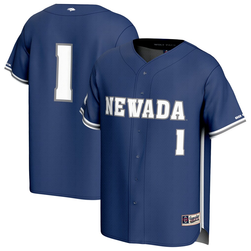 Youth GameDay Greats Navy Nevada Wolf Pack Lightweight Baseball Jersey - Jersey