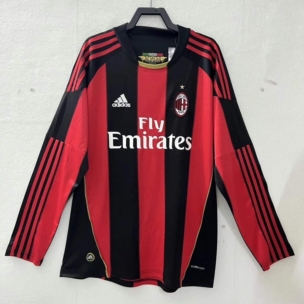 AC Milan Retro Soccer Jersey Home Long Sleeve Custom Shirt 2010/11 - Jersey