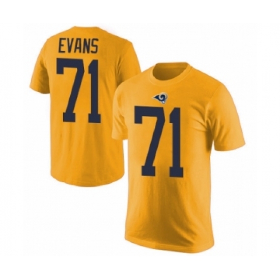 Men's Los Angeles Rams #71 Bobby Evans Gold Rush Pride Name & Number T-Shirt - Jersey