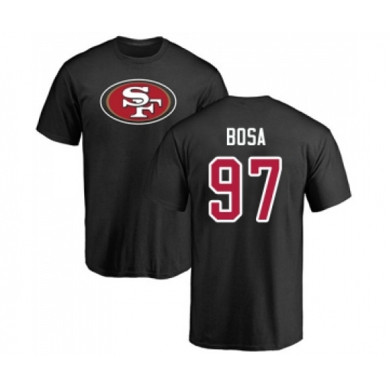 Football San Francisco 49ers #97 Nick Bosa Black Name & Number Logo T-Shirt - Jersey