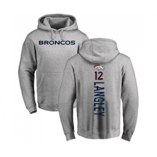 Football Denver Broncos #12 Brendan Langley Ash Backer Pullover Hoodie - Jersey