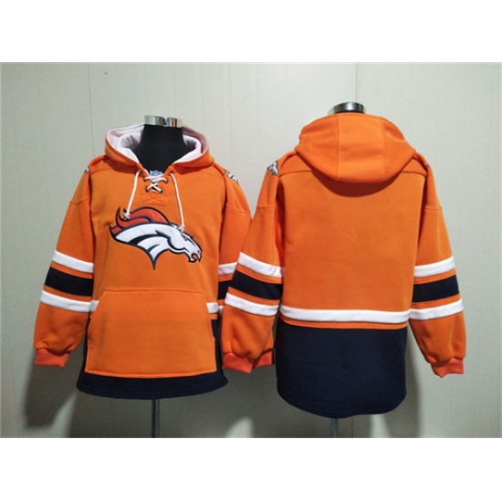 Men's Denver Broncos Blank Orange Ageless Must-Have Lace-Up Pullover Hoodie - Jersey