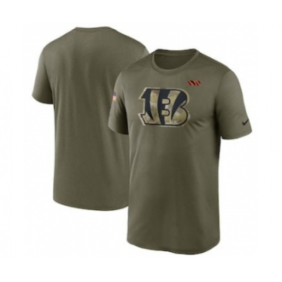 Men's Cincinnati Bengals Football Olive 2021 Salute To Service Legend Performance T-Shirt - Jersey