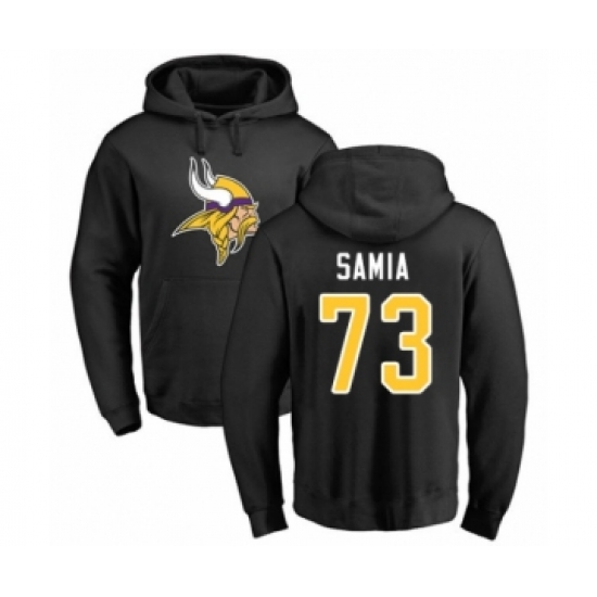 Football Minnesota Vikings #73 Dru Samia Black Name & Number Logo Pullover Hoodie - Jersey