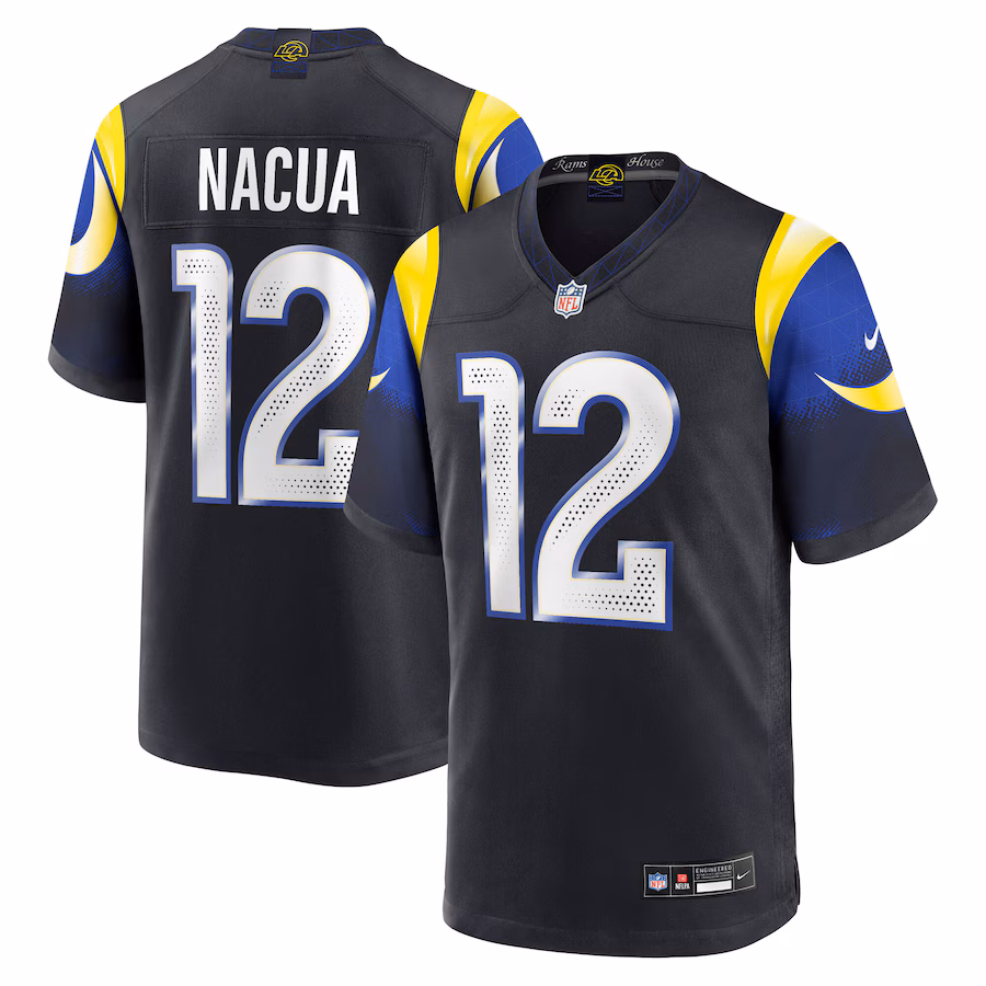 Men's Los Angeles Rams Puka Nacua Nike Midnight Blue 2025 Rivalries Collection Game Jersey - Jersey