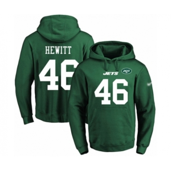 Football Men's New York Jets #46 Neville Hewitt Green Name & Number Pullover Hoodie - Jersey