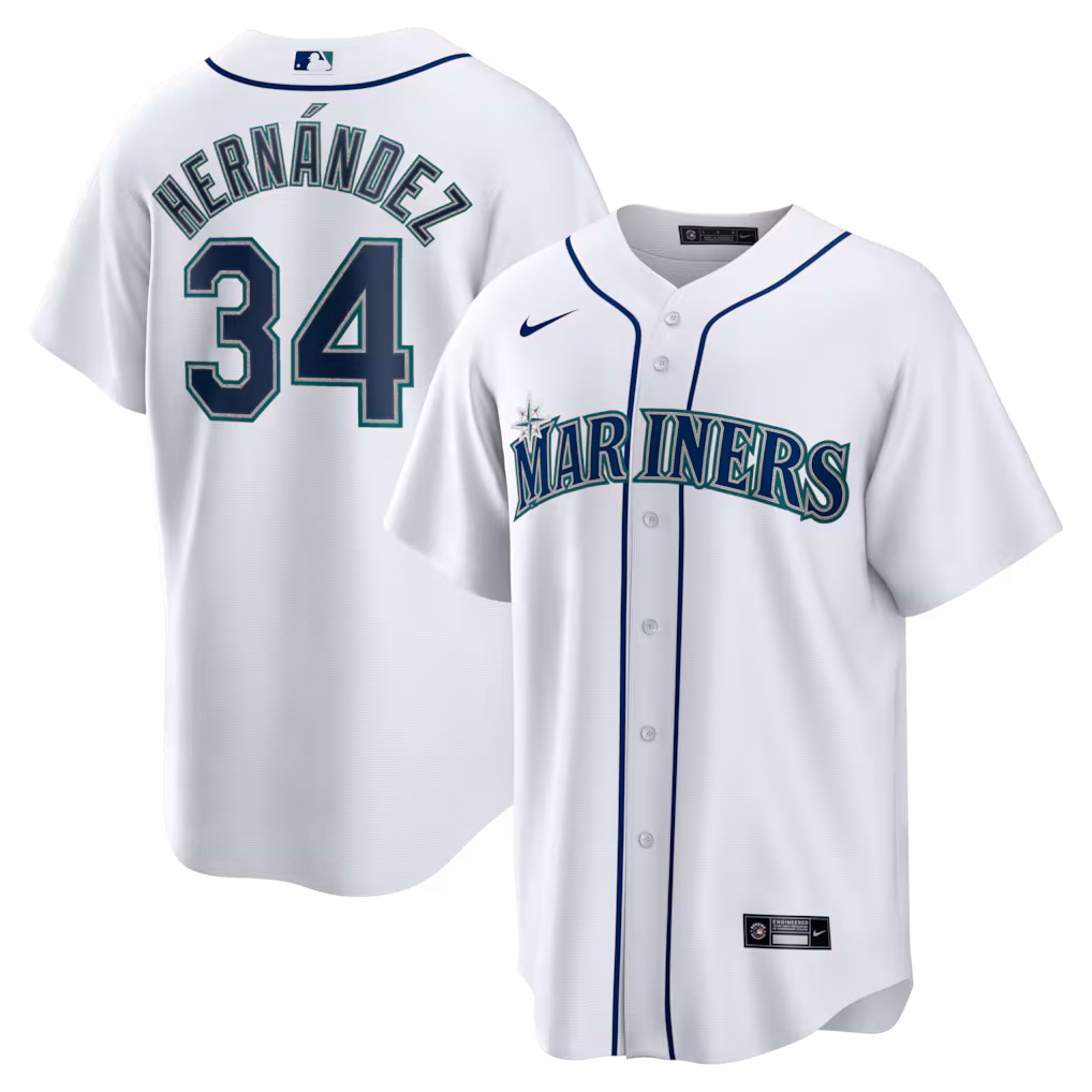 Men's Seattle Mariners Felix Hernandez Nike White Home Retired Player Replica Jersey - Jersey