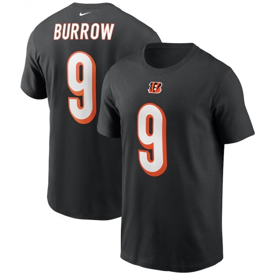 Men's Cincinnati Bengals #9 Joe Burrow Nike Black 2020 NFL Draft First Round Pick Player Name & Number T-Shirt.webp - Jersey