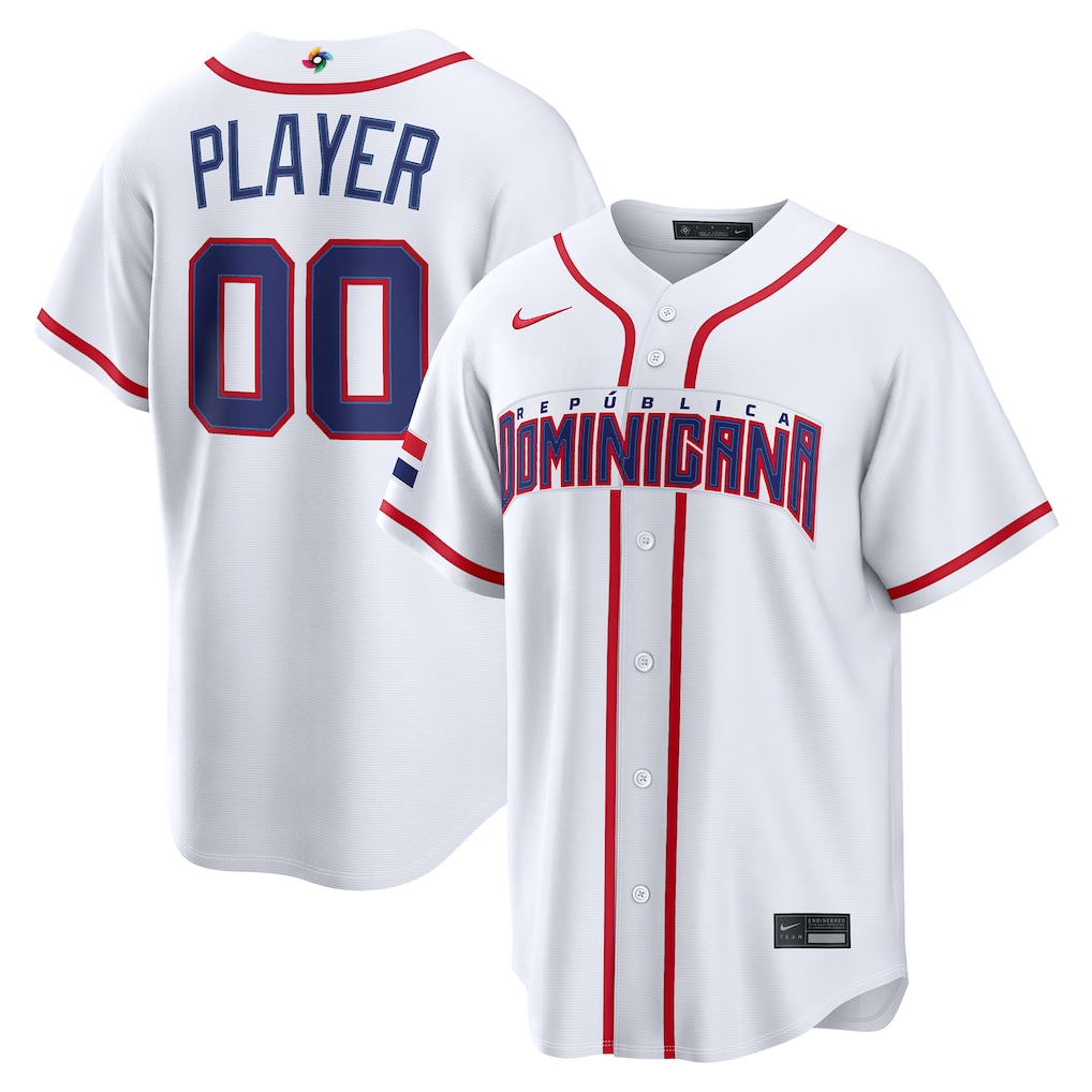 Men's Dominican Republic Baseball Nike White 2026 World Baseball Classic Home Pick-A-Player Jersey - Jersey