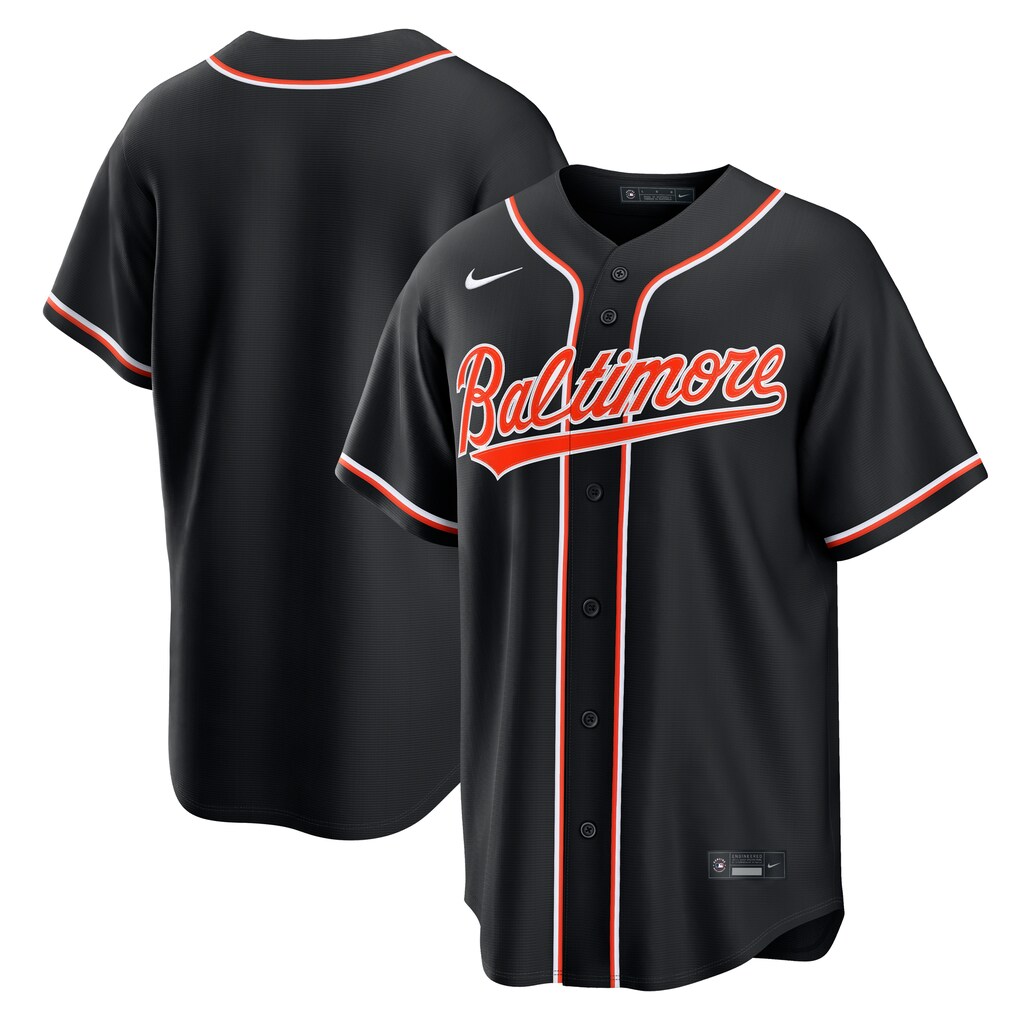 Men's Baltimore Orioles  Nike Fashion Replica Black Out Jersey - Jersey