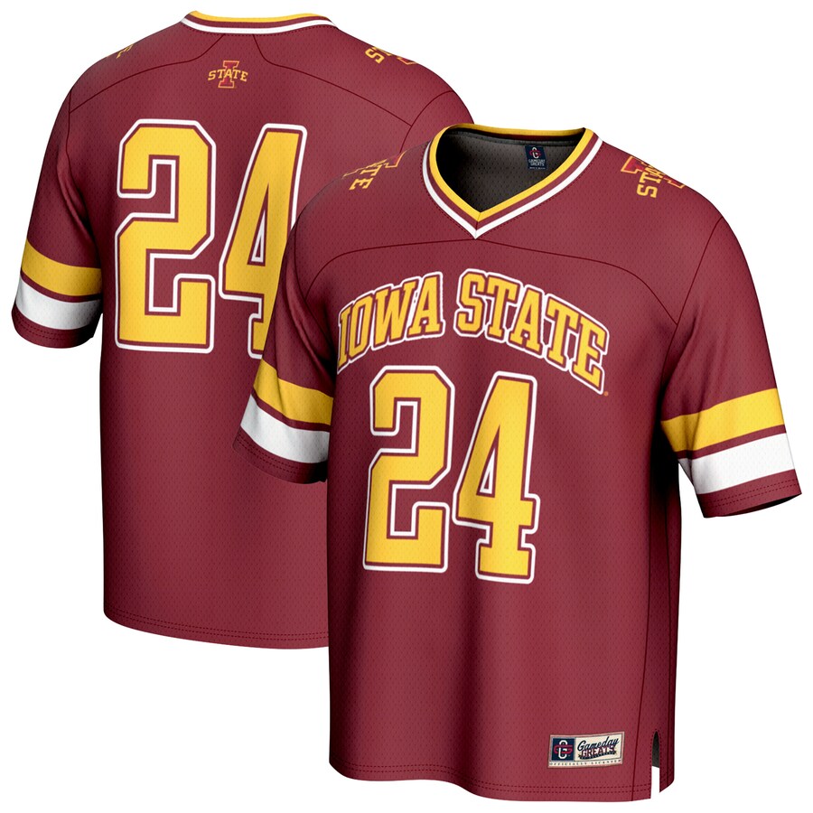 Youth GameDay Greats #24 Cardinal Iowa State Cyclones Lightweight Collegiate Football Fashion Jersey - Jersey
