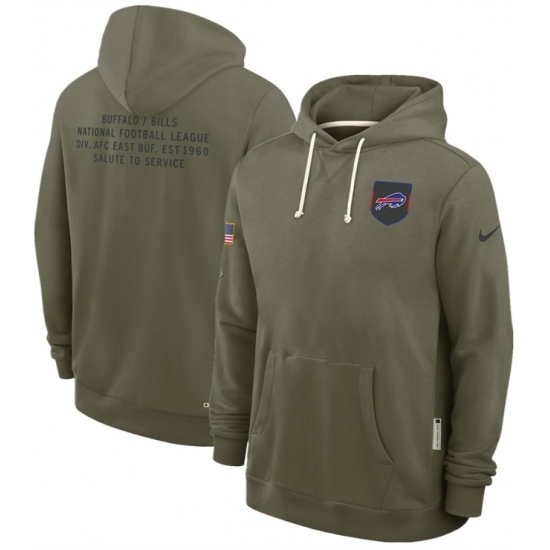 Men's Buffalo Bills Olive 2025 Salute to Service Pullover Hoodie - Jersey