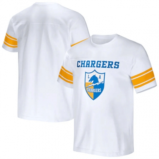 Men's Los Angeles Chargers White X Darius Rucker Collection Football Striped T Shirt - Jersey