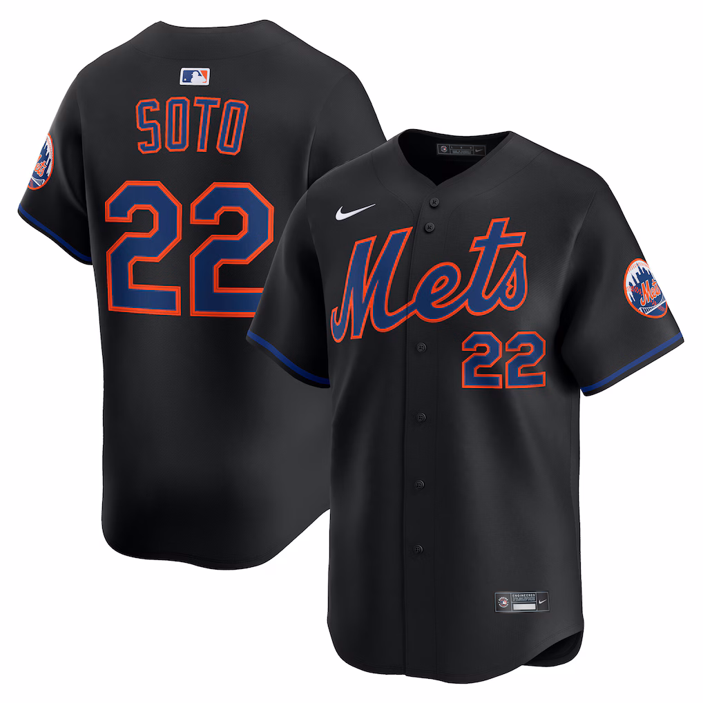 Men's New York Mets Juan Soto Nike Black Alternate Limited Player Jersey - Jersey