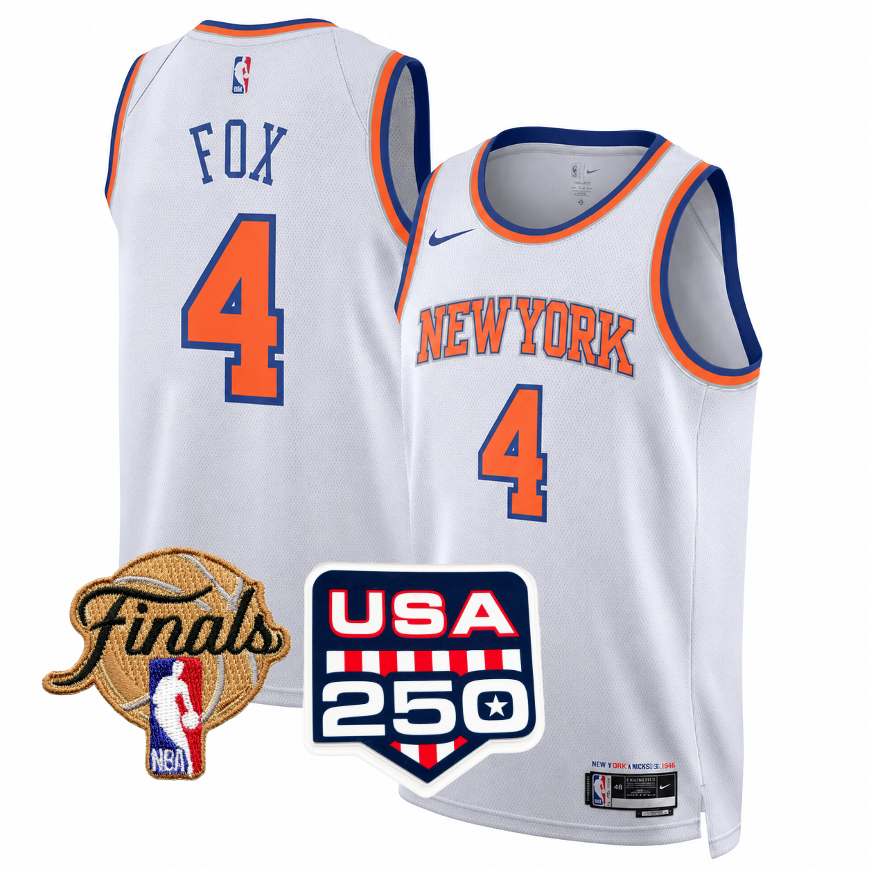 Men's New York Knicks Fanatics White Fast Break Custom Jersey - Association Edition - fox - Jersey