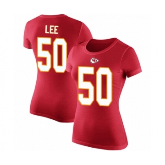 Football Women's Kansas City Chiefs #50 Darron Lee Red Rush Pride Name & Number T-Shirt - Jersey